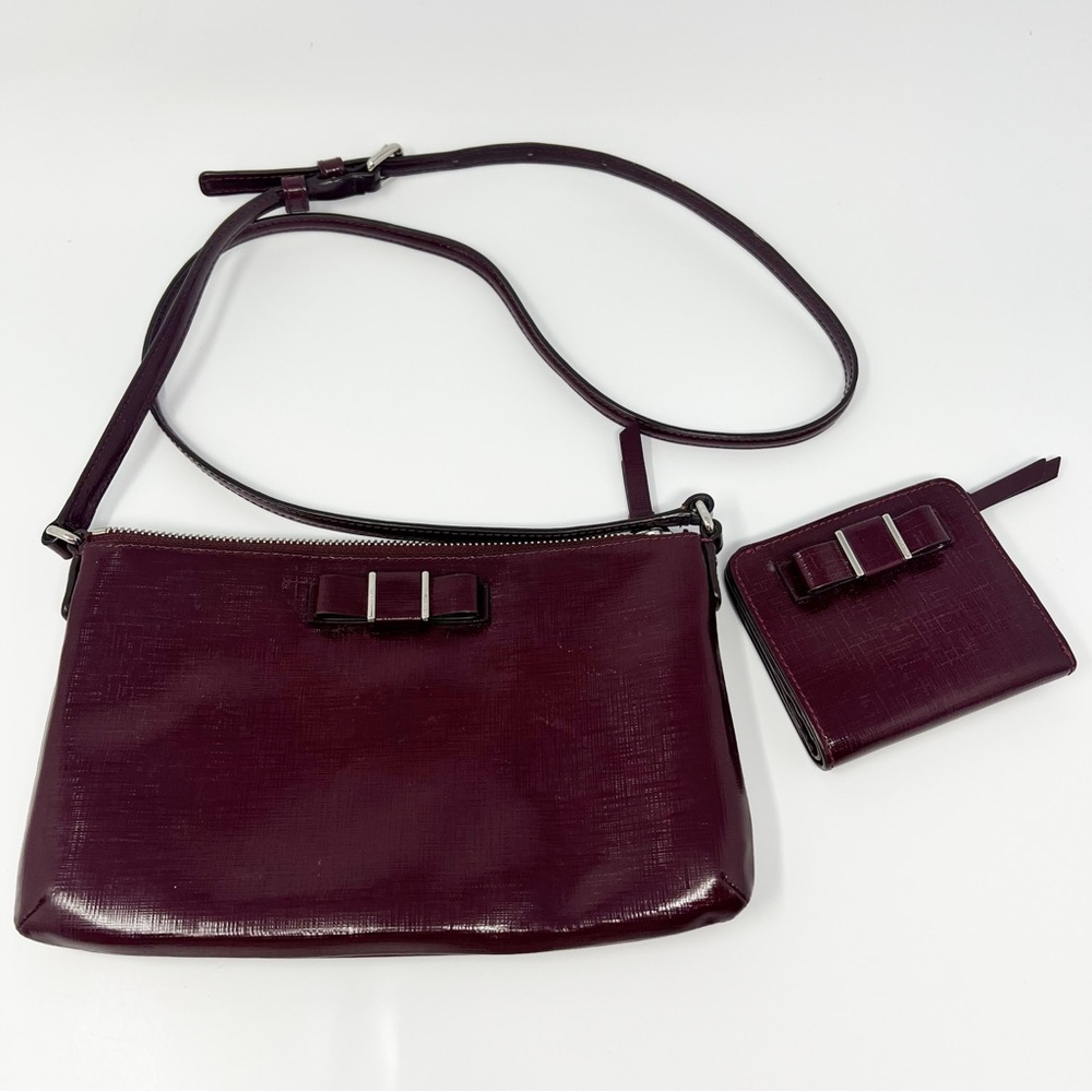 Coach Darcy Patent Bow Bag + Wallet
